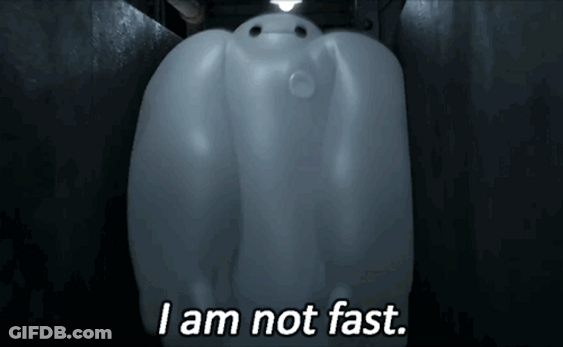 Running Baymax I'm Not Fast GIF