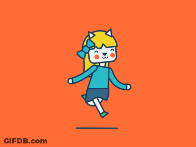 Running Cartoon Girl GIF