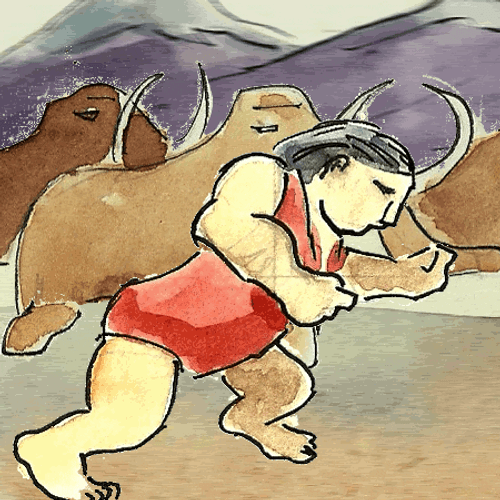 Running Caveman Animation GIF