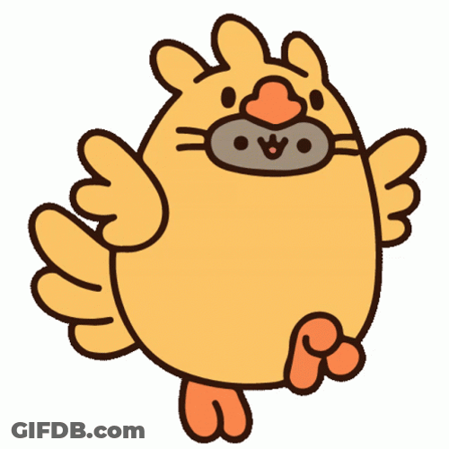 Running Chicken On Pusheen Thanksgiving GIF