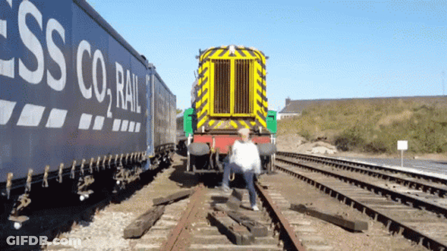 Running Fast Before It Will Train Crash GIF