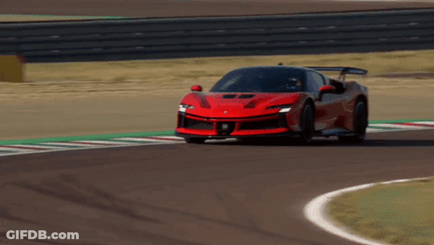 Running Fast Sports Car Ferrari Sf90 GIF