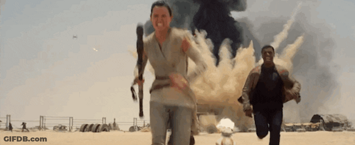 Running From Explosion Star Wars GIF