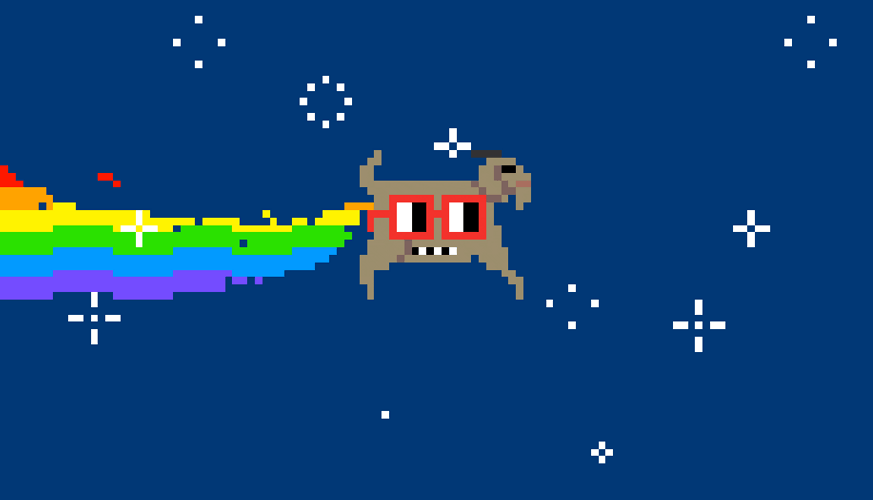 Running Goat As Neon Cat GIF