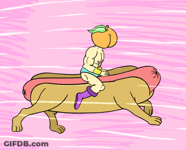 Running Hotdog Got My Fingers Stuck GIF