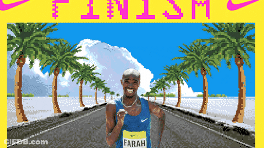 Running Into Finish Line Animation GIF