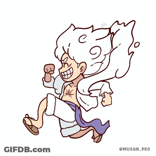 Running Joyboy Illustration GIF