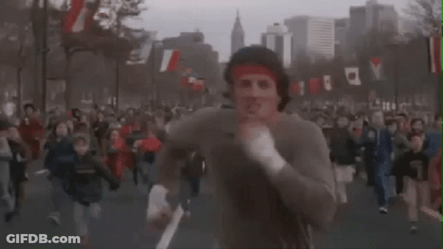 Running Man Sylvester Stallone Rocky GIF