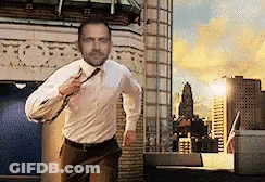 Running Man White Shirt Brown Pants Tie GIF