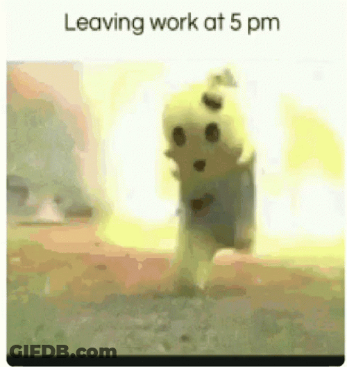 Running Mascot Leaving Work GIF