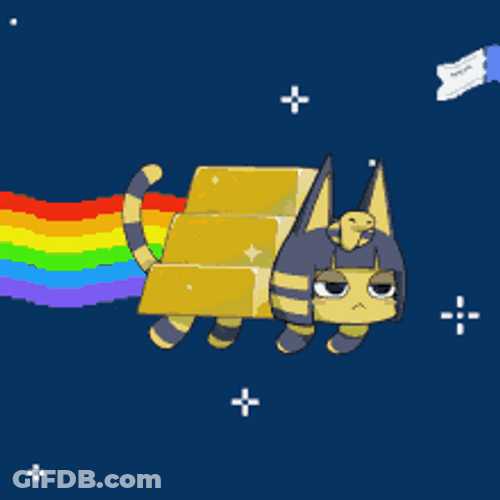 Running Nyan Cat Egyptian Goddess GIF