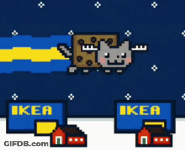 Running Nyan Cat Ikea GIF
