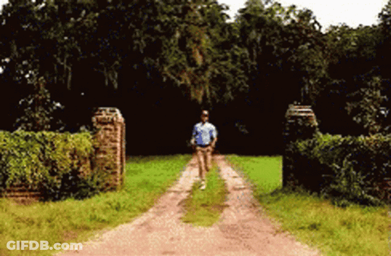 Running On Feet Chasing Car GIF