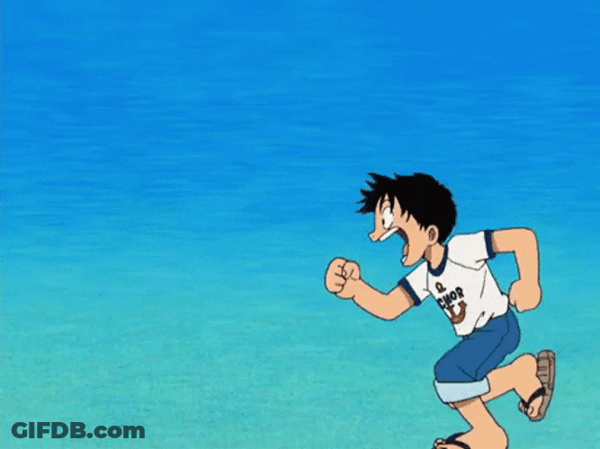 Running One Piece Luffy GIF