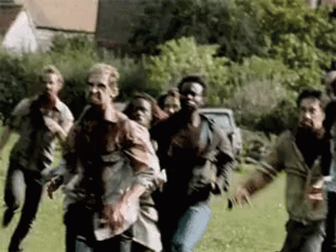 Running Pack Of Zombies GIF