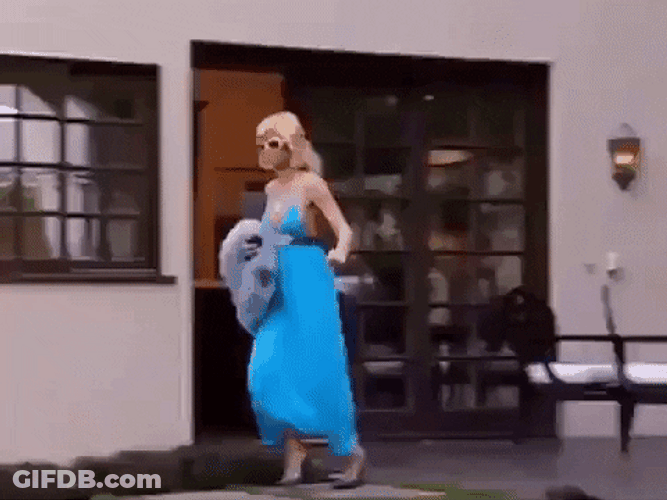 Running Paris Hilton Driving Away GIF