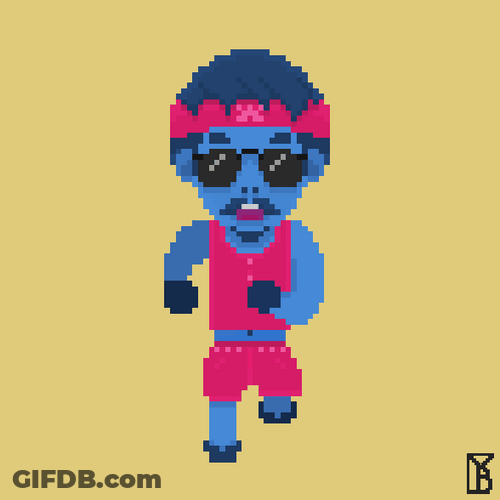 Running Pixel Cartoon GIF