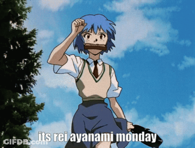 Running Rei Ayanami Meme GIF
