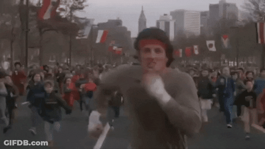 Running Rocky Balboa Sylvester Stallone GIF
