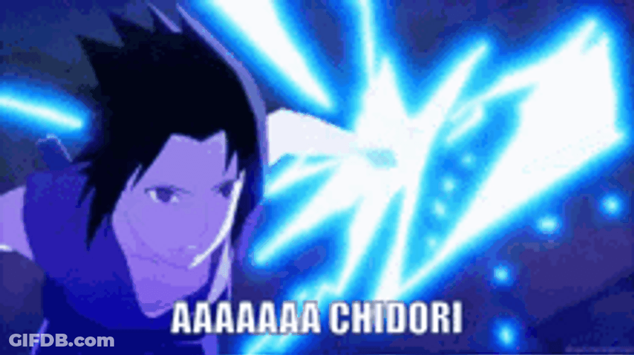 Running Sasuke Sharingan Chidori GIF