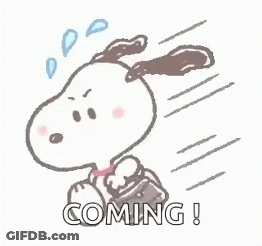 Running Snoopy Is Coming GIF