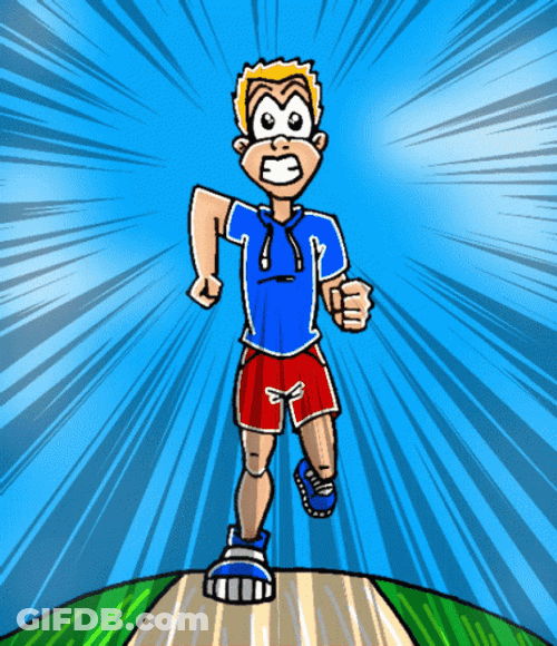 Running Sprint Cartoon Man GIF