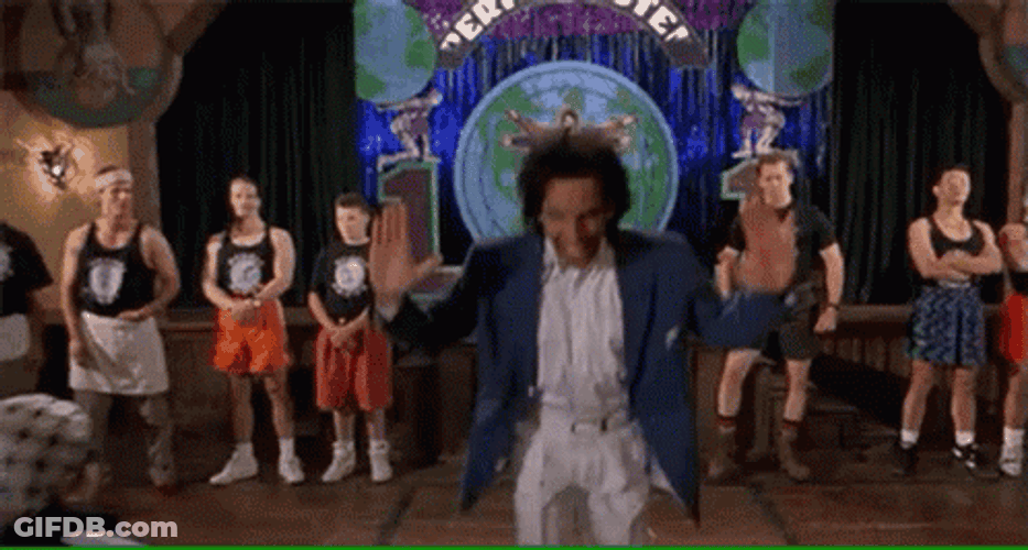 Running Through The Crowd Tony Perkis Heavyweights GIF