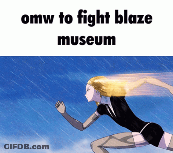 Running To Fight Blaze Museum GIF