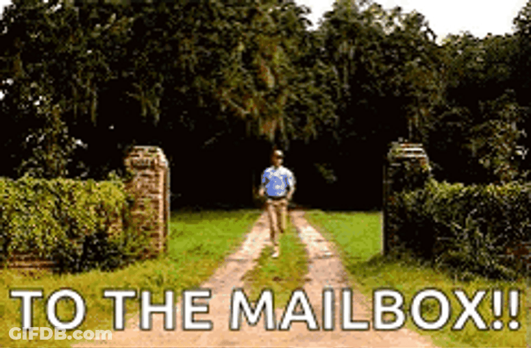 Running To The Mail Box GIF