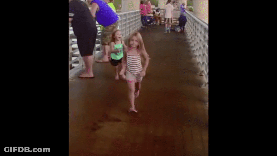 Running Toddler Girls They Gone GIF