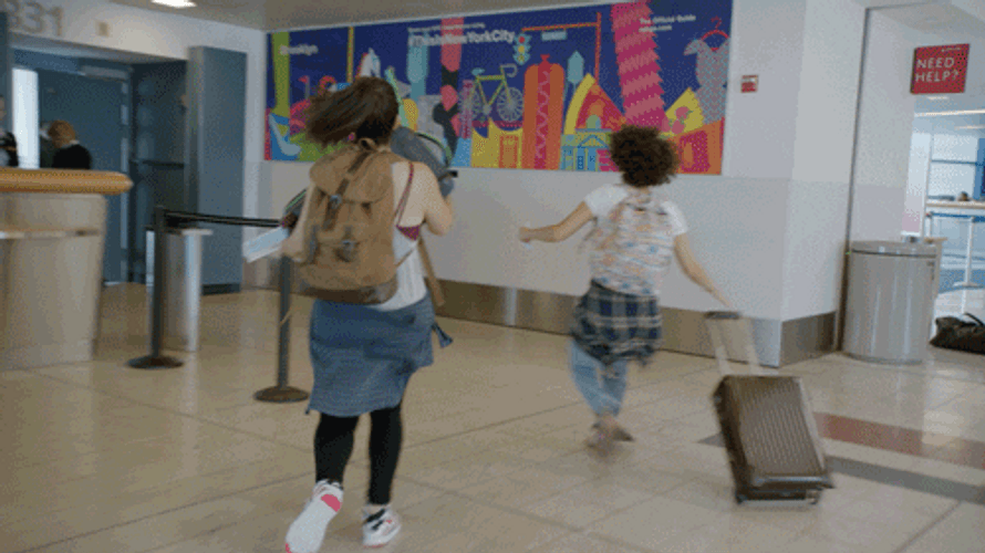 Running Two Women Travel GIF