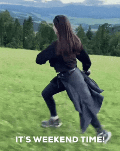 Running With Excitement Its The Weekend GIF