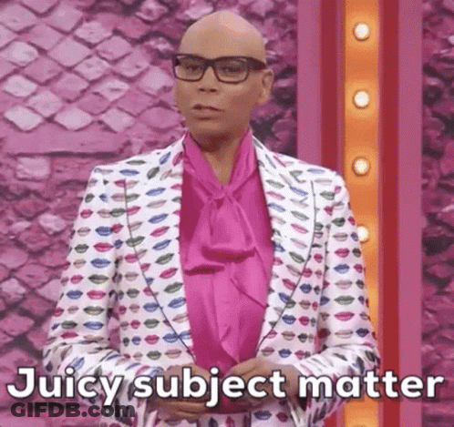RuPaul In Colorful Lips Suit Pink Shirt And Glasses GIF