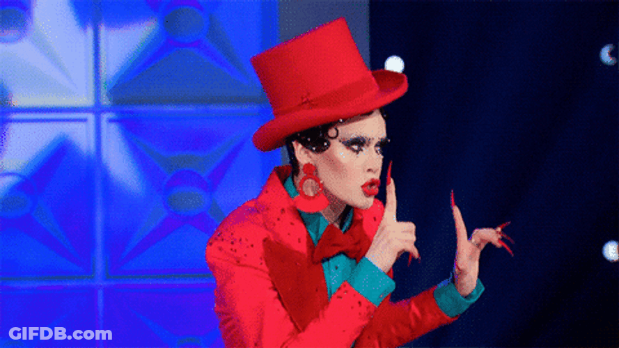 RuPaul In Red Shhh GIF