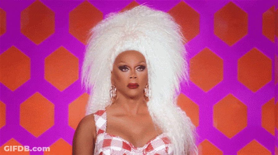 Rupauls Drag Race White Wig Clapping GIF