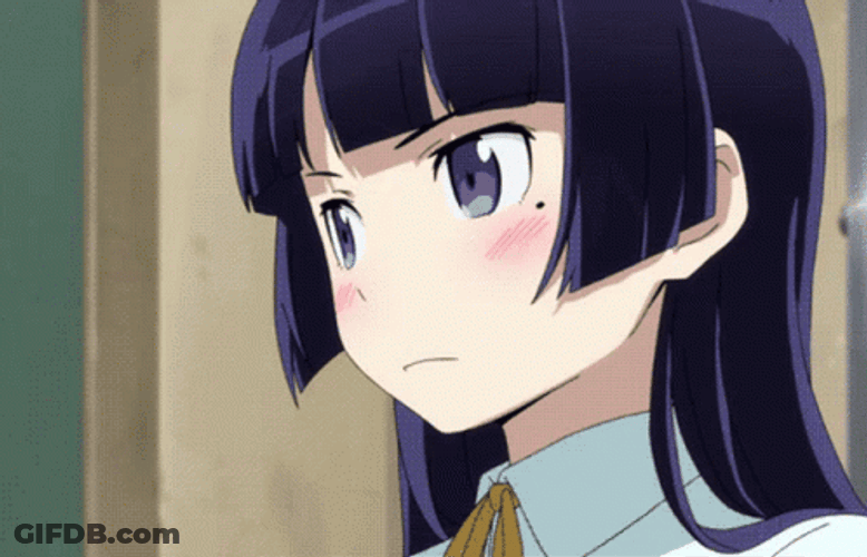 Ruri Gokou Flustered Oreimo Anime GIF
