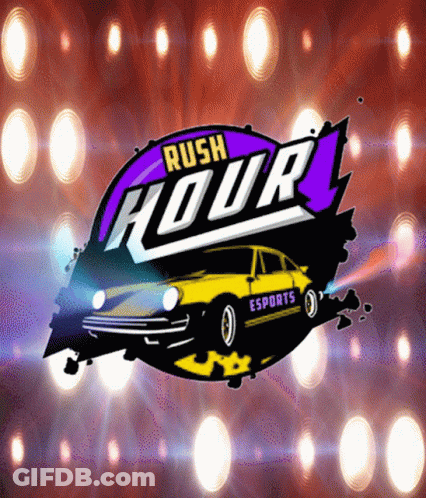 Rush Hour Esports Yellow Car Logo GIF