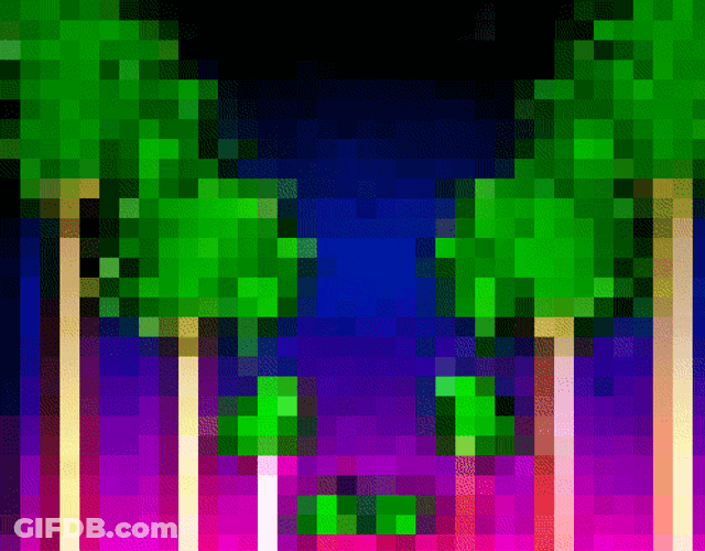 Rushing Palm Tree Line Pixel Art GIF