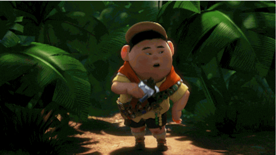 Russell Eat Chocolate Bar GIF