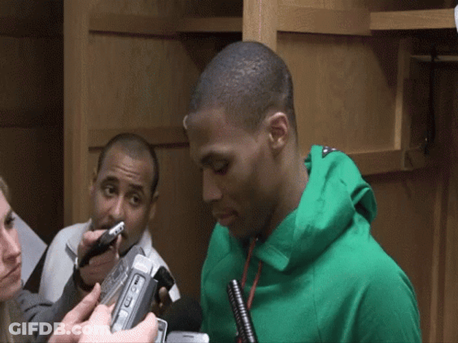 Russell Westbrook Annoyed In An Interview GIF
