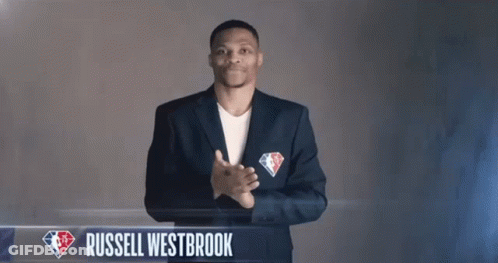 Russell Westbrook Waving In Suit GIF