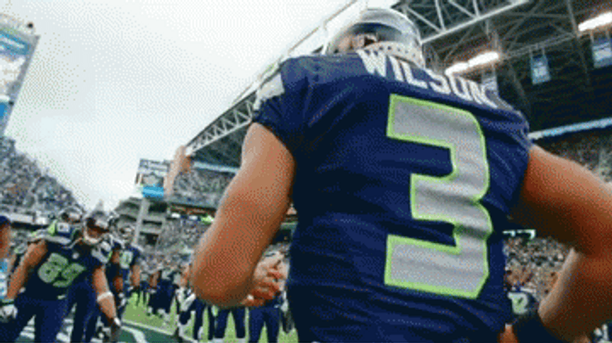 Russell Wilson High Five GIF