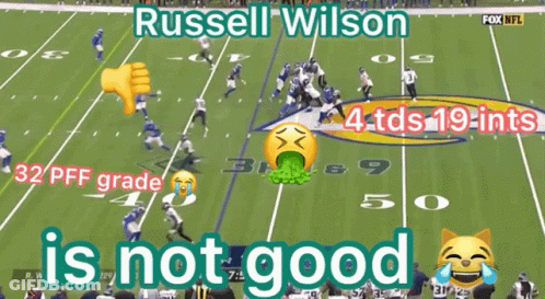 Russell Wilson Not Good On Football Field With Players GIF
