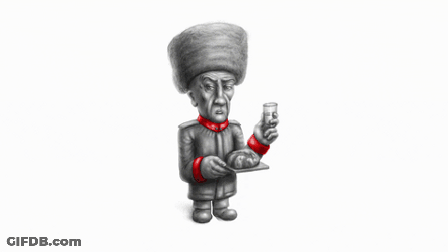 Russian Army Soldier Cartoon Cheers Nod GIF