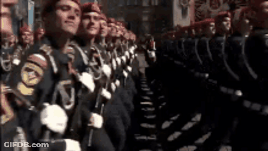 Russian Army Soldiers Marching Platoon GIF