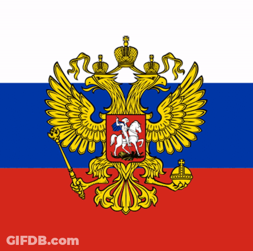 Russian Flag Double Headed Eagle Horseman GIF