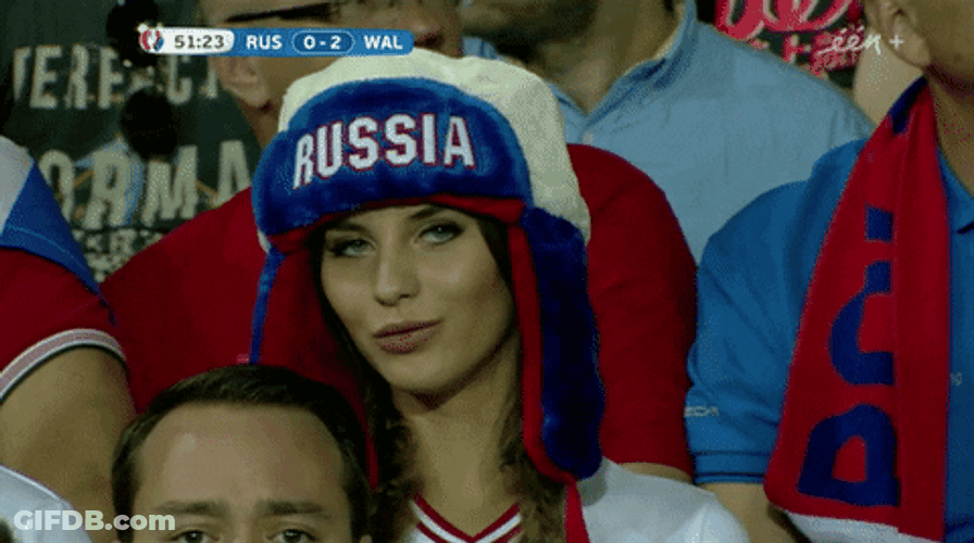 Russian Girl Smiling UEFA Euro 2016 GIF