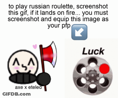 Russian Roulette Game With Axe And Luck GIF