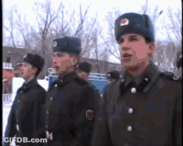 Russian Soldiers Marching Walking Forward GIF