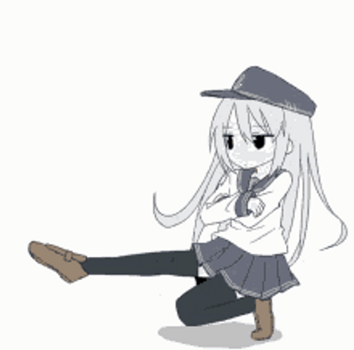 Russian Squat Dance Anime Girl GIF